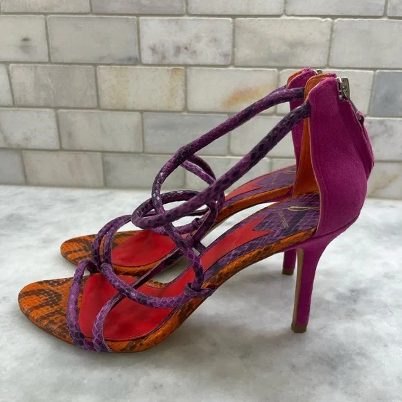 B Brian Atwood Estefania Snakeskin Heels - Picture 3 of 9